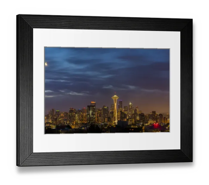 Framed Print : City skyline from Kerry Park in downtown Seattle, Washington, USA