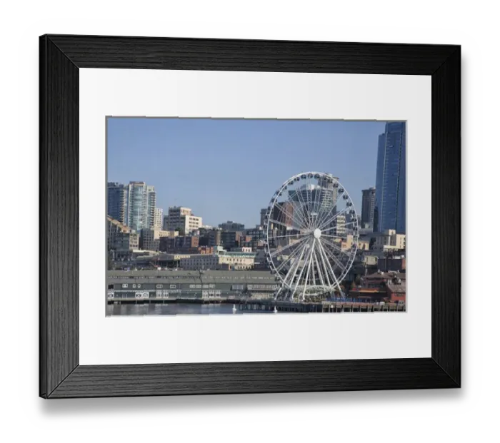 Framed Print : North America, USA, Washington, Seattle. The Seattle waterfront with the Great Wheel Framed Print : North America, USA, Washington, Seattle. The Seattle waterfront with the Great Wheel