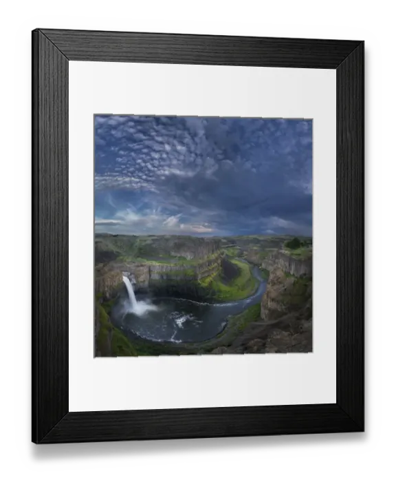 Framed Print : USA. Washington State. Palouse Falls in the spring, with an approaching storm Framed Print : USA. Washington State. Palouse Falls in the spring, with an approaching storm