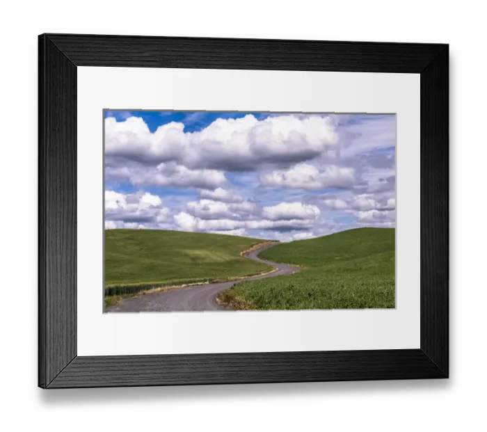 Framed Print : USA, Washington, Palouse, winding road, farm Framed Print : USA, Washington, Palouse, winding road, farm
