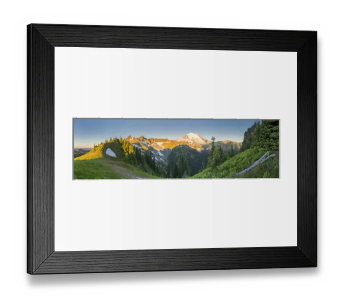 Framed Print : USA. Washington State. Panorama of Mt. Rainier and Cowlitz Chimenys from shoulder of Tamanos Mt Framed Print : USA. Washington State. Panorama of Mt. Rainier and Cowlitz Chimenys from shoulder of Tamanos Mt