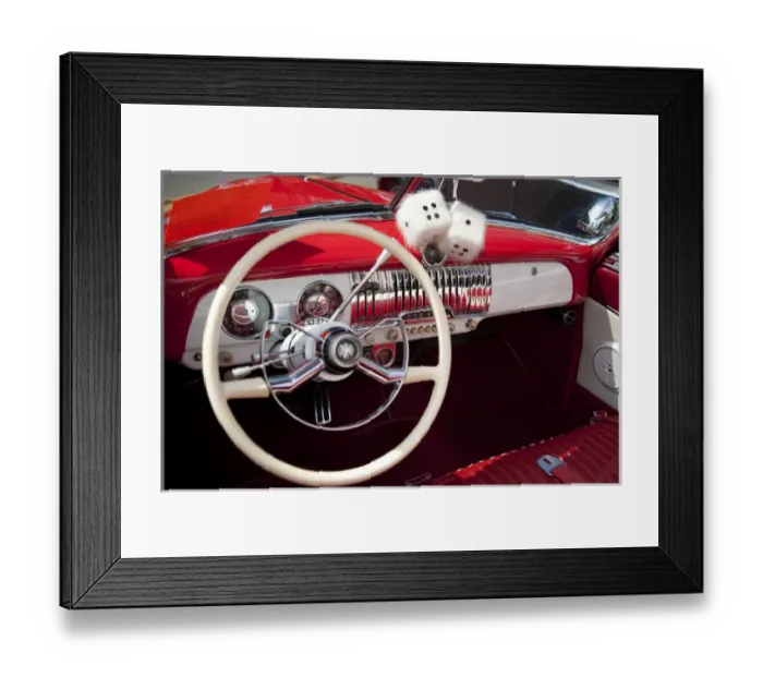 Framed Print : United States, Washington, Kirkland, dashboard at classic car show Framed Print : United States, Washington, Kirkland, dashboard at classic car show
