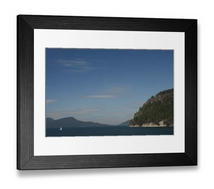 Framed Print : North America, United States, Washington, San Juan Islands, sailboat and islands