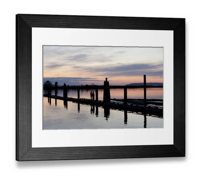Framed Print : North America, United States, Washington, Everett, people on dock during sunset Framed Print : North America, United States, Washington, Everett, people on dock during sunset