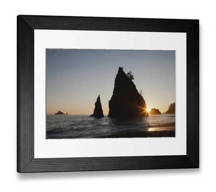 Framed Print : United States, Washington, Olympic National Park, Second Beach, Seastacks and Pacific