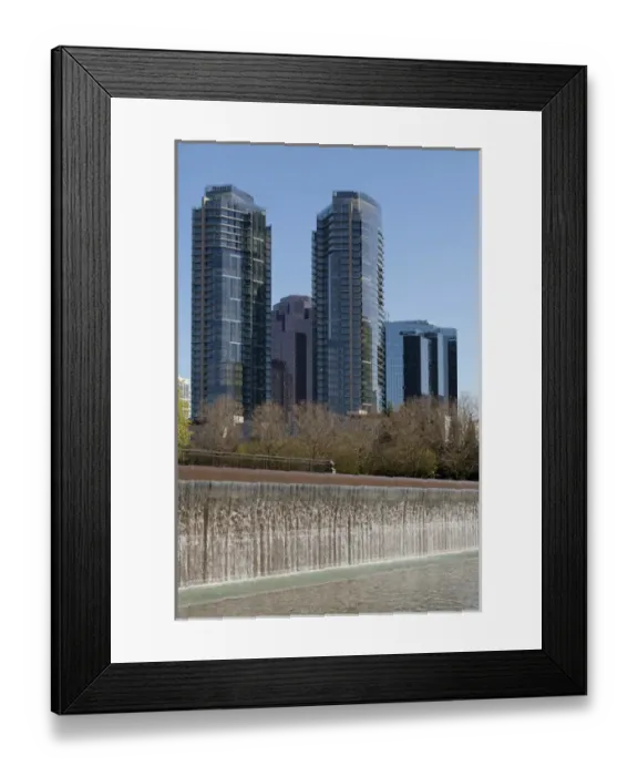 Framed Print : North America, United States, Washington, Bellevue, huge fountain in Bellevue Downtown Park