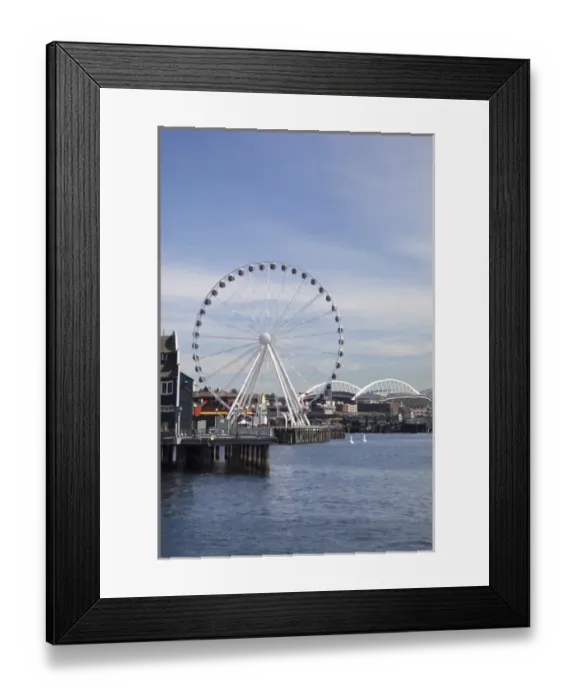 Framed Print : WA, Seattle, The Seattle Great Wheel, at Pier 57 on the waterfront