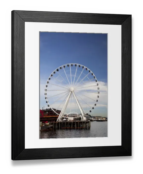 Framed Print : WA, Seattle, The Seattle Great Wheel, at Pier 57 on the waterfront