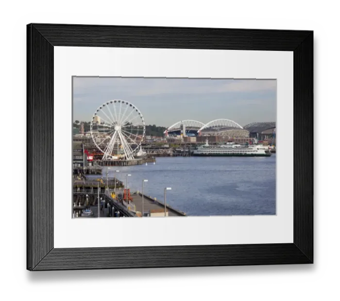 Framed Print : WA, Seattle, The Seattle Great Wheel, at Pier 57 on the waterfront