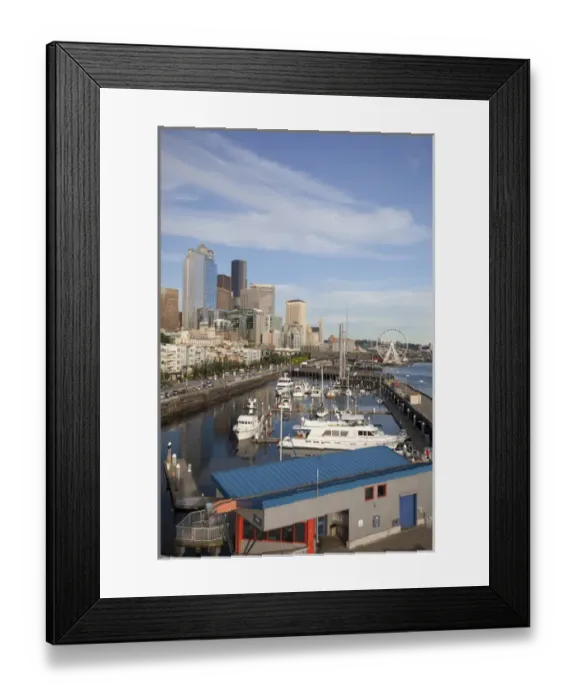 Framed Print : WA, Seattle, The Seattle Great Wheel, and Seattle Skyline from Pier 66 Framed Print : WA, Seattle, The Seattle Great Wheel, and Seattle Skyline from Pier 66