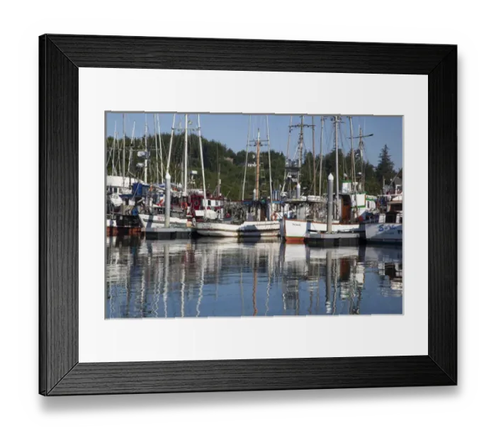 Framed Print : WA, Ilwaco, fishing boats at Port of Ilwaco