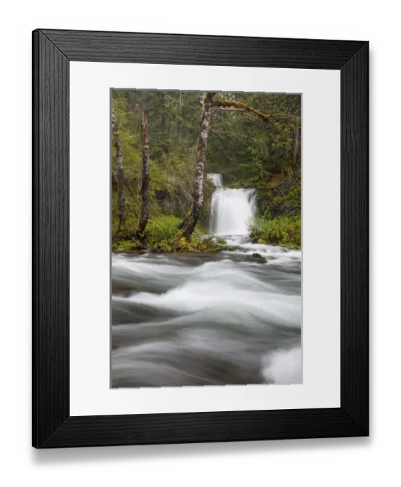 Framed Print : WA, Gifford Pinchot National Forest, Twin Falls, Twin Falls Creek empties into Framed Print : WA, Gifford Pinchot National Forest, Twin Falls, Twin Falls Creek empties into