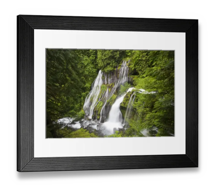Framed Print : WA, Gifford Pinchot National Forest, Panther Creek Falls, with a second waterfall