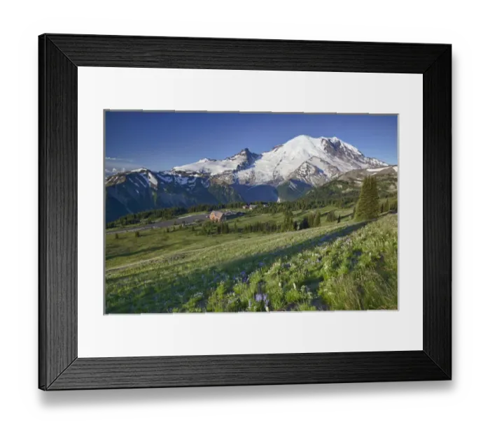 Framed Print : WA, Mount Rainier National Park, Mount Rainier and Little Tahoma, with Steamboat Prow formation Framed Print : WA, Mount Rainier National Park, Mount Rainier and Little Tahoma, with Steamboat Prow formation