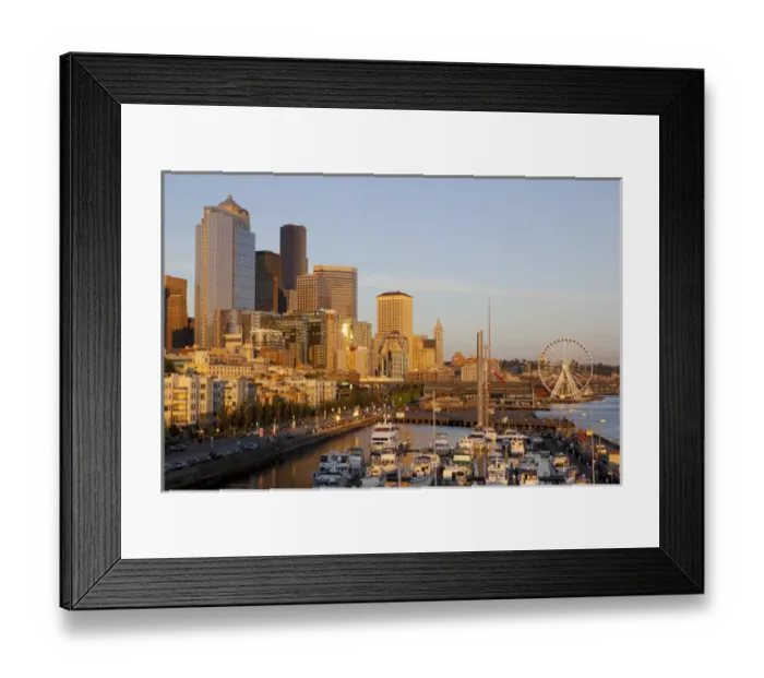 Framed Print : WA, Seattle, The Seattle Great Wheel, at Pier 57 on the waterfront