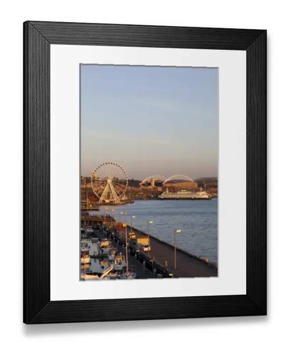Framed Print : WA, Seattle, The Seattle Great Wheel, at Pier 57 on the waterfront