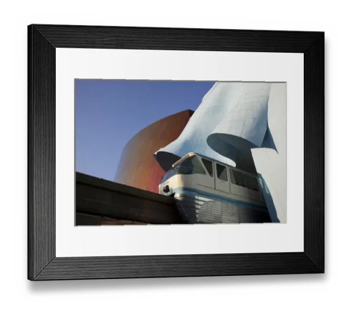 Framed Print : WA, Seattle, Seattle Center, Monorail and the Experience Music Project Framed Print : WA, Seattle, Seattle Center, Monorail and the Experience Music Project