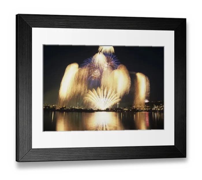 Framed Print : WA, Seattle, Fireworks on July 4th, at Gasworks Park; Space Needle in background Framed Print : WA, Seattle, Fireworks on July 4th, at Gasworks Park; Space Needle in background