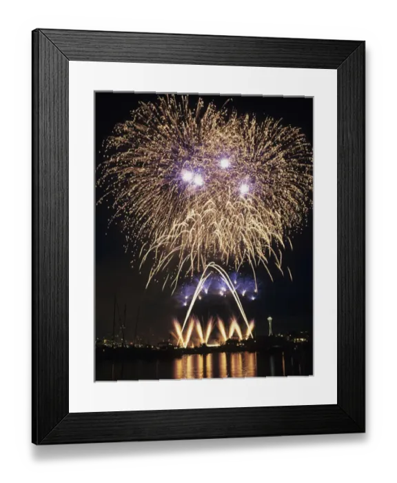 Framed Print : WA, Seattle, Fireworks on July 4th, at Gasworks Park; Space Needle in background Framed Print : WA, Seattle, Fireworks on July 4th, at Gasworks Park; Space Needle in background