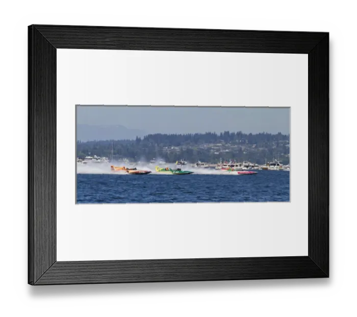 Framed Print : WA, Seattle, Seafair, Vintage Hydroplane Races, Lake Washington