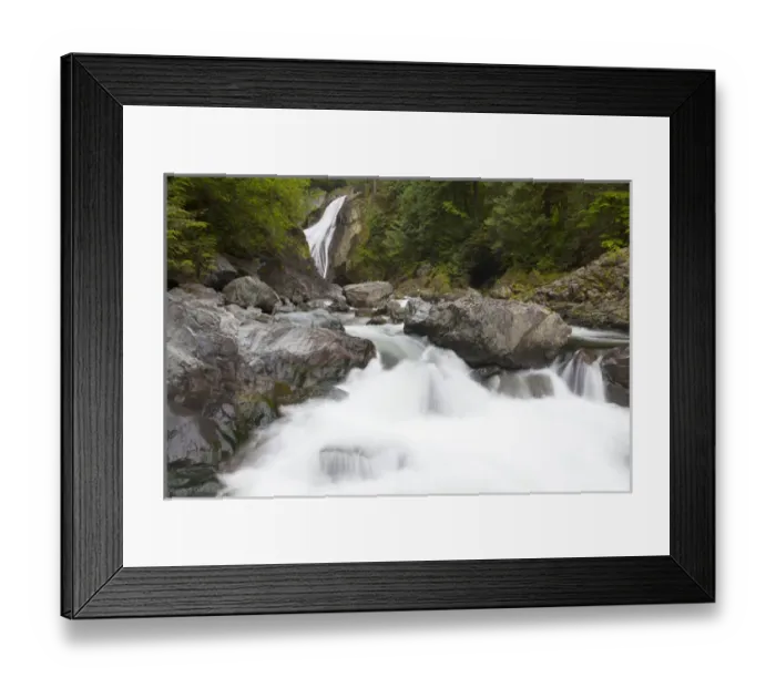 Framed Print : WA, Olallie State Park, Twin Falls, Lower fall on the Snoqualmie River Framed Print : WA, Olallie State Park, Twin Falls, Lower fall on the Snoqualmie River