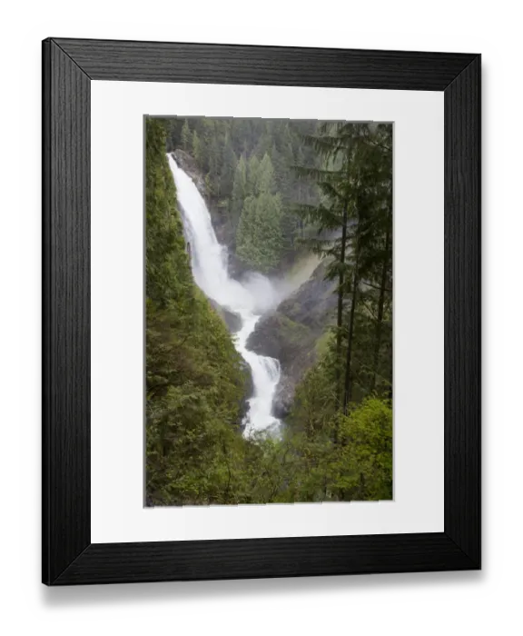 Framed Print : WA, Wallace Falls State Park, Wallace Falls, Wallace River plunges 250 feet Framed Print : WA, Wallace Falls State Park, Wallace Falls, Wallace River plunges 250 feet