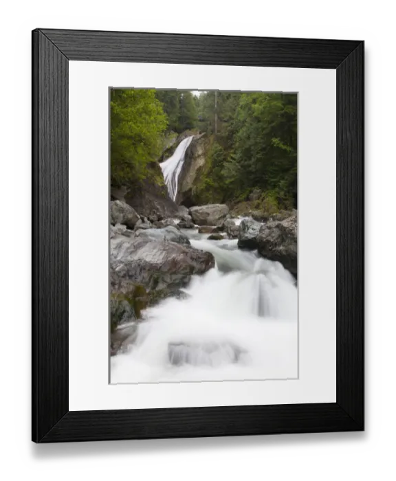 Framed Print : WA, Olallie State Park, Twin Falls, Lower fall on the Snoqualmie River Framed Print : WA, Olallie State Park, Twin Falls, Lower fall on the Snoqualmie River