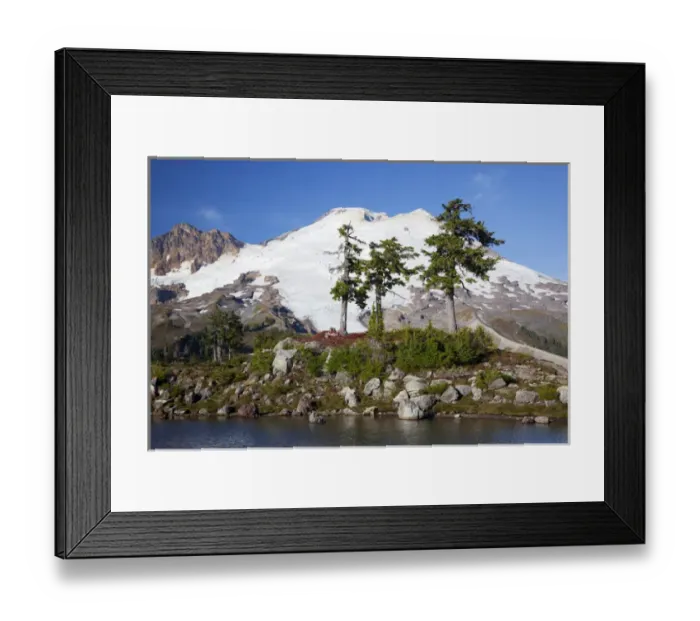Framed Print : WA, Mount Baker National Recreation Area, Park Butte, Mount Baker, with alpine tarn Framed Print : WA, Mount Baker National Recreation Area, Park Butte, Mount Baker, with alpine tarn