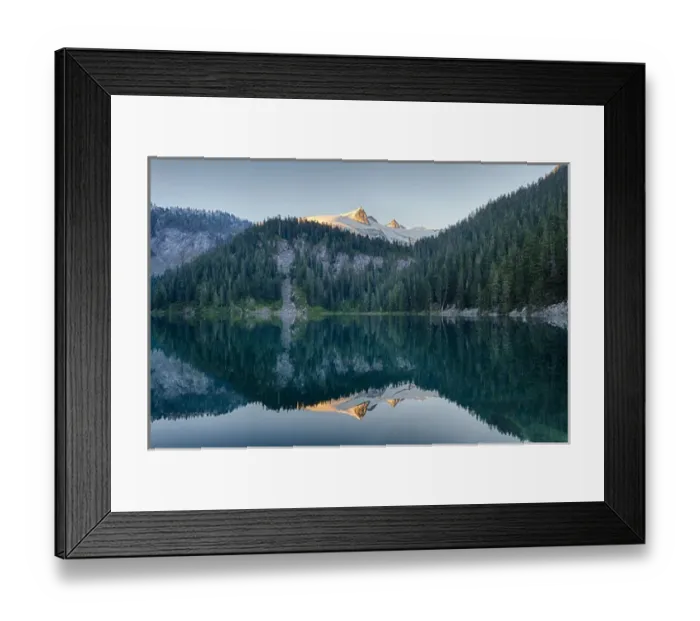 Framed Print : WA, Glacier Peak Wilderness, Snowking Mountain, reflected in Found Lake Framed Print : WA, Glacier Peak Wilderness, Snowking Mountain, reflected in Found Lake