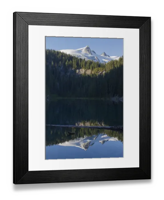 Framed Print : WA, Glacier Peak Wilderness, Snowking Mountain, reflected in Found Lake Framed Print : WA, Glacier Peak Wilderness, Snowking Mountain, reflected in Found Lake