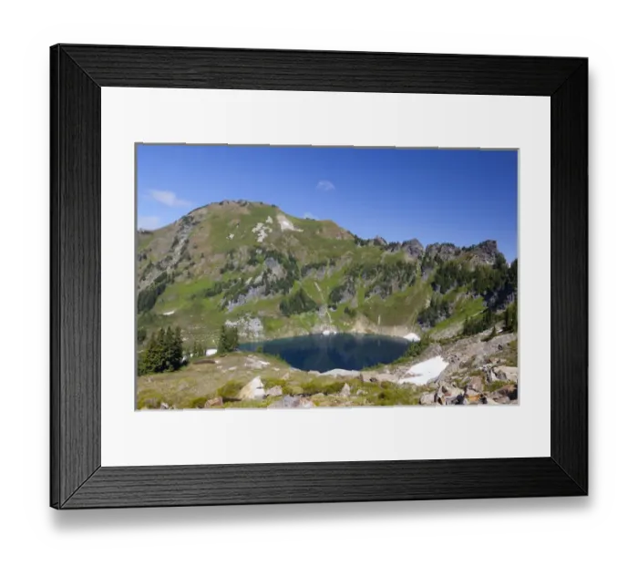 Framed Print : WA, Henry M. Jackson Wilderness, Blue Lake and Johnson Mountain Framed Print : WA, Henry M. Jackson Wilderness, Blue Lake and Johnson Mountain