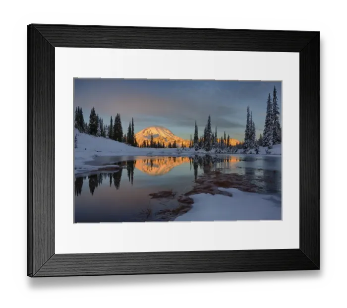 Framed Print : WA, Mount Rainier National Park, Mount Rainier and Upper Tipsoo Lake