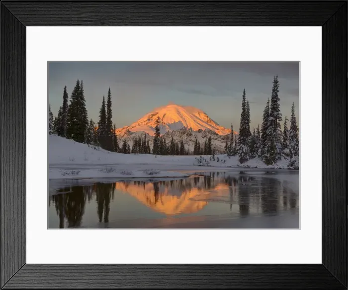 Framed Print : WA, Mount Rainier National Park, Mount Rainier and Upper Tipsoo Lake