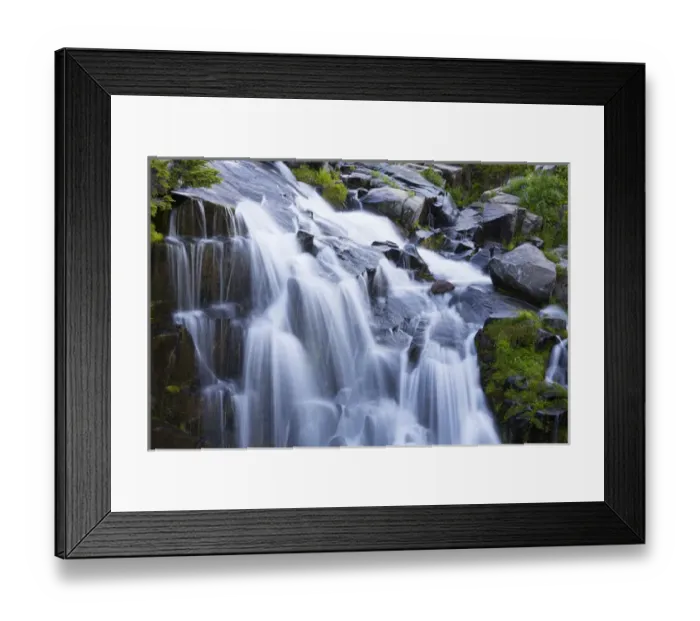 Framed Print : WA, Mount Rainier National Park, Myrtle Falls