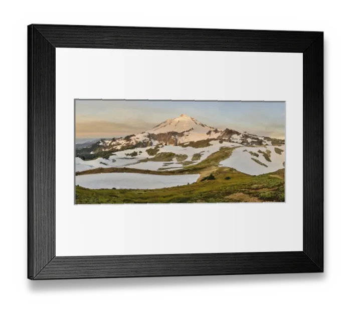 Framed Print : Washington, Cascade Mountains. Mount Baker panorama, from Ptarmigan Ridge Framed Print : Washington, Cascade Mountains. Mount Baker panorama, from Ptarmigan Ridge