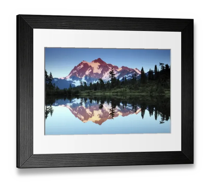 Framed Print : Mount Shuksan refected in Picture lake, Mount Baker-Snoqualmie Natioanal Forest, Washington