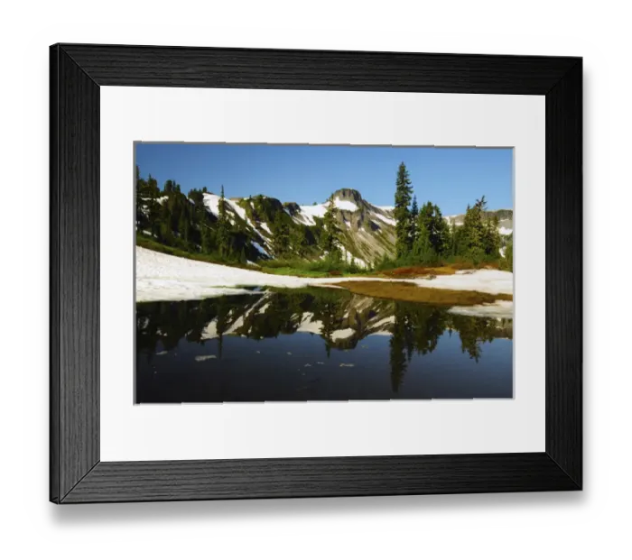 Framed Print : Table Mountain reflected in Terminal Lake, Mount Baker-Snoqualmie National Forest Framed Print : Table Mountain reflected in Terminal Lake, Mount Baker-Snoqualmie National Forest