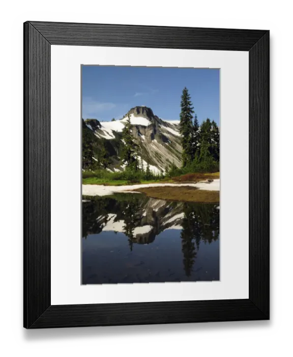 Framed Print : Table Mountain reflected in Terminal Lake; Mount Baker-Snoqualmie National Forest Framed Print : Table Mountain reflected in Terminal Lake; Mount Baker-Snoqualmie National Forest