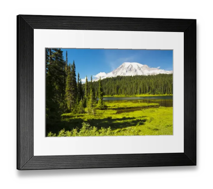 Framed Print : Mount Rainier; Reflection Lakes; Mount Rainier National Park; Washington; USA Framed Print : Mount Rainier; Reflection Lakes; Mount Rainier National Park; Washington; USA