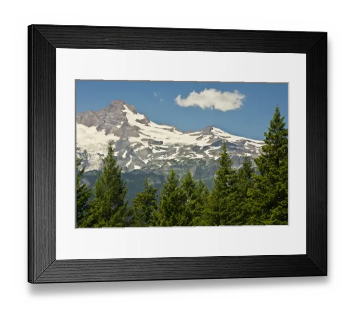 Framed Print : Mount Rainier, snow coverered, road to Paradise, Mount Rainier National Park, Washington