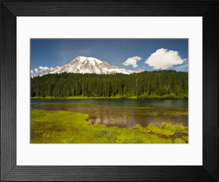 Framed Print : Mount Rainier and Reflection Lake; Mount Rainier National Park; Washington; USA