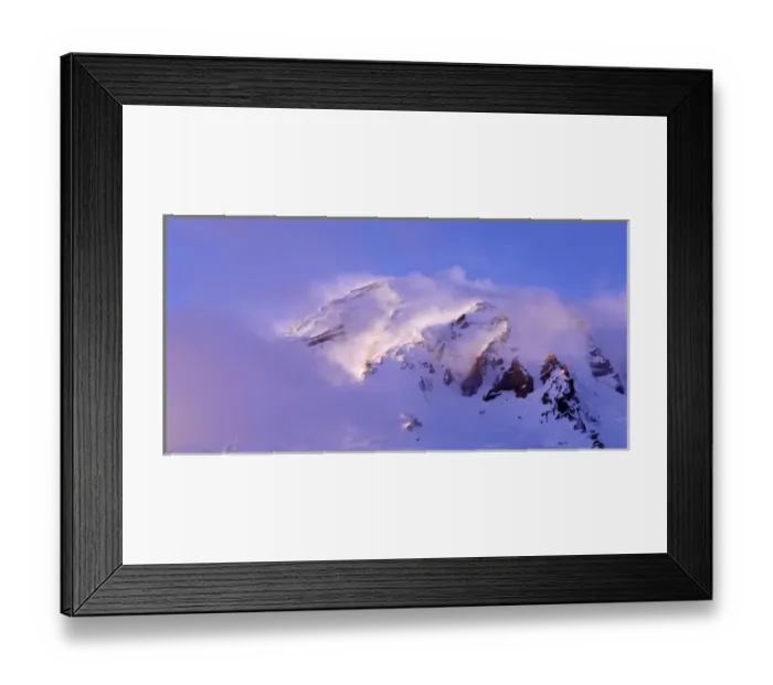 Framed Print : USA, Washington, Mt Rainer National Park, Clouds wrapped summit of Mt Rainer