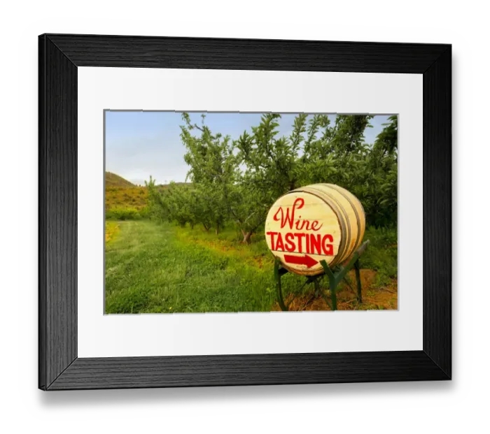 Framed Print : USA, Washington, Lake Chelan. Spring barrel tasting is a popular draw to the Lake Framed Print : USA, Washington, Lake Chelan. Spring barrel tasting is a popular draw to the Lake