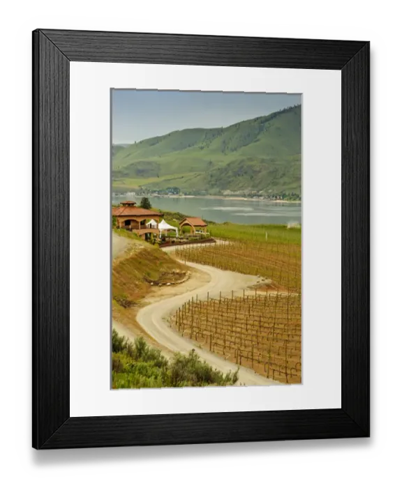 Framed Print : USA, Washington, Lake Chelan. Benson Vineyards Estate Winery is the only 100% estate Framed Print : USA, Washington, Lake Chelan. Benson Vineyards Estate Winery is the only 100% estate