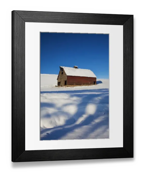 Framed Print : Noerth America; USA; Washington; Colfax; OLd Red Barn after fresh snow