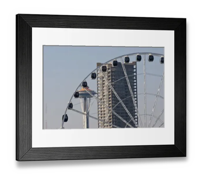 Framed Print : USA, WA, Seattle. Dramatic downtown waterfront includes iconic Space Needle Framed Print : USA, WA, Seattle. Dramatic downtown waterfront includes iconic Space Needle