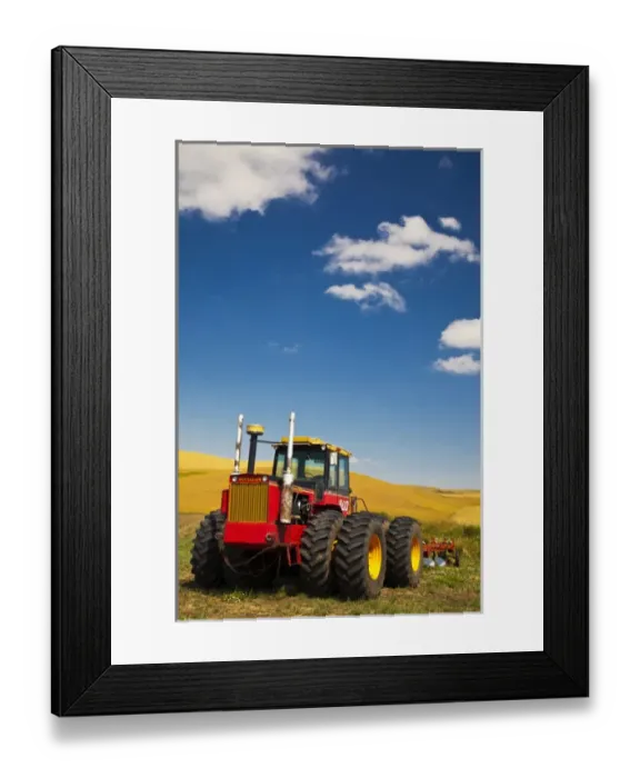 Framed Print : North America; Washington; Palouse Country; Tractor with Plow in Field Framed Print : North America; Washington; Palouse Country; Tractor with Plow in Field