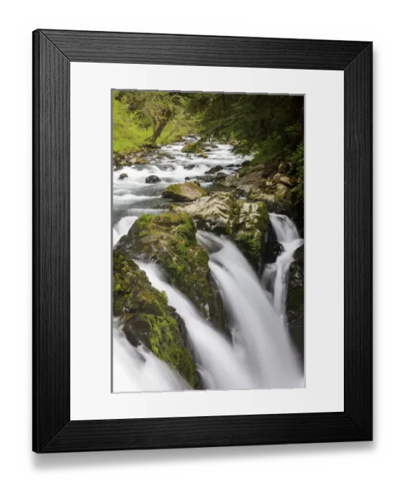 Framed Print : Lush waterfall. Olympic National Park, Washington, US Framed Print : Lush waterfall. Olympic National Park, Washington, US