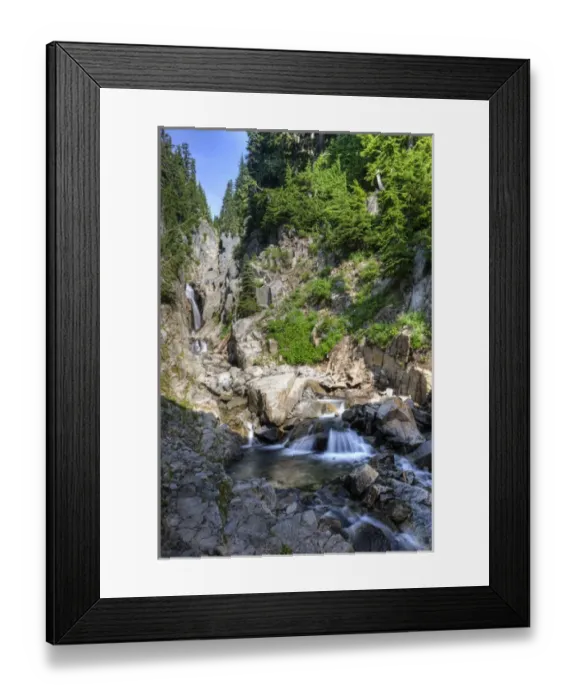 Framed Print : Small waterfall. Mount Rainier National Park, Washington. US Framed Print : Small waterfall. Mount Rainier National Park, Washington. US