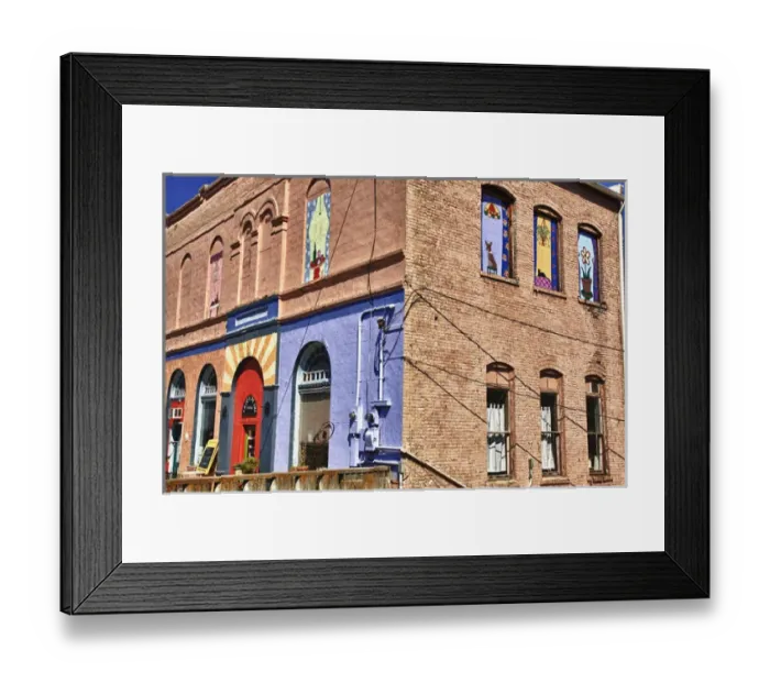 Framed Print : USA; Washington; Palouse; Town of Palouse with Colorful Buildings